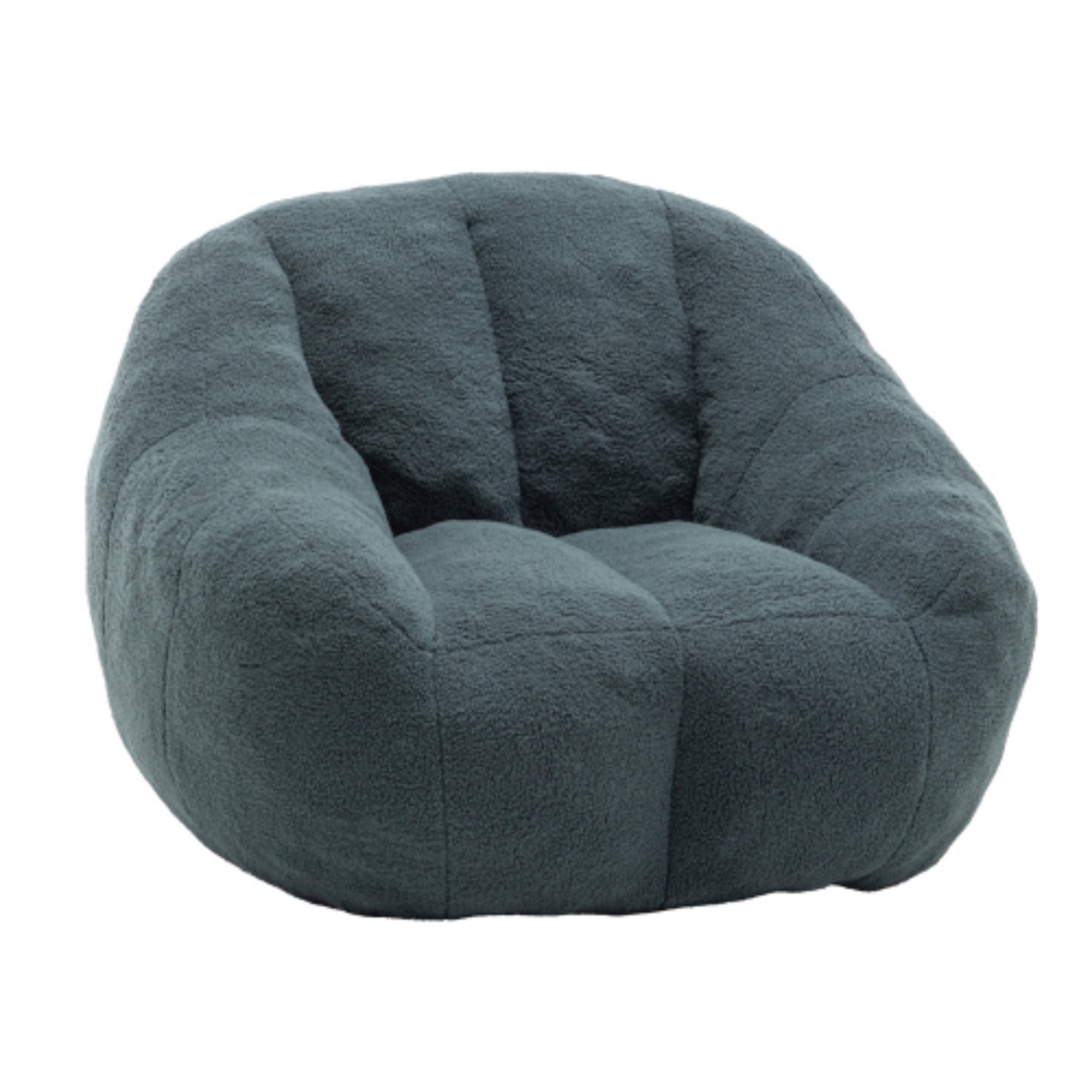Bean Bag Chair with Filler, Teddy Faux Fur Bean Bag Sofa with Memory Foam for Dorm Living Room Bedroom, Green