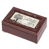 I Love You A Bushel & A Peck Rosewood Finish Rose Jewelry Music Box - Plays Tune Canon in D