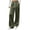 Army Green, variant on Satin Wide Leg Pants For Women Elastic Waist Drawstring Side Stripe Trousers Fall Casual Athletic Going Out Pants With Pockets