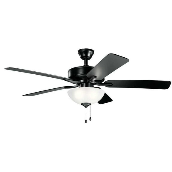 Ceiling Fan With Light Kit With Traditional Inspirations 17.5 Inches Tall By 52 Inches Wide-Satin Black Finish Kichler Lighting 330017Sbk