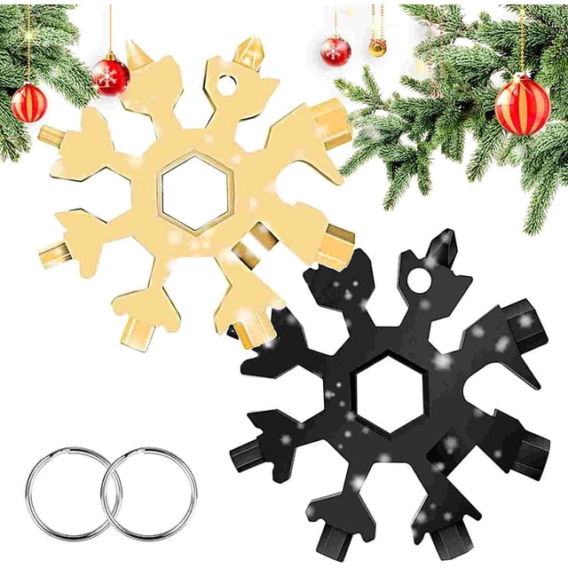 2 Pcs 18 In 1 Snowflake Multi-Tool, Snowflake Screwdriver, Portable Stainless Steel Almighty Tool, Multi-Function Snowflake Tool