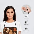 thumbnail image 6 of Wukai Christmas Gingerbread Cookies Print Aprons Adjustable Bib Aprons Cooking Kitchen Chef Apron for Women and Men, 6 of 7