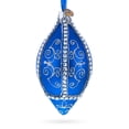 thumbnail image 2 of Jeweled Pattern on Blue Pointed Teardrop Finial Glass Christmas Ornament, 2 of 3