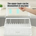thumbnail image 6 of Dish Drying Rack Carbon Steel 2 Tier Draining Rack, Bowl Plate Chopstick Storage with Water Drain Tray, Countertop Dish Organizer for Kitchen Sink and Counter, 6 of 6
