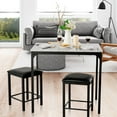 thumbnail image 3 of Giantex 3 Pieces Dining Table Set, Modern Bar Table Set w/2 Bar Stools, Counter Height Table Set for Living Room Restaurant, 3 of 10