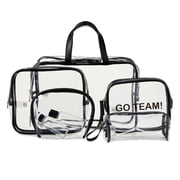Walmart 7-Piece PVC Toiletry Travel Bag Set, Clear and Black