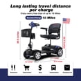 thumbnail image 5 of Outdoor Mobility Scooter for Senior, Heavy Duty Electric Scooters with 4 Wheel, Sliding Swivel Seat with Flip-Up Armrests for Adults, Easy Assembly, 300lbs, Silver, SS212, 5 of 9