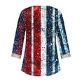 thumbnail image 5 of Feancey Womens 4th of July Tops Casual 3/4 Sleeve Lace V-neck Loose Tunics American Flag Print Dressy Blouses Summer Plus Size Trendy Patriotic Pullover Shirts, 5 of 5