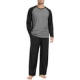 thumbnail image 3 of MINTREUS Men's Pajama Set Lightweight Sleepwear Long Sleeve Shirts and Bottoms Soft Comfy Pjs with Pockets, 3 of 6