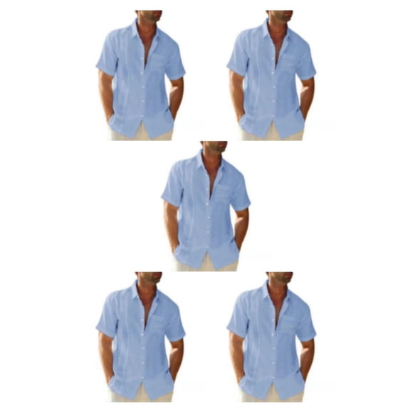 Qarigey Camisa con botones para hombre, para viajar, senderismo, verano, fiesta en la piscina, Color sólido, diseño Simple, Tops, ropa ligera Type2 NO2