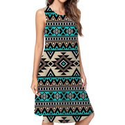 Bohemian Style Pattern Ethnic Minority Characteristics Dress Loose Women'S Dress Beach Dresses With Pockets Dresses For Womens