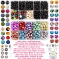 thumbnail image 3 of EuTengHao 1146Pcs Lava Beads Round Loose Marble Beads Ink Patterns Chakra Beads with Spacer Beads Pendants Jewelry Findings for Adult DIY Bracelet Necklace Earring Jewelry Making Crafts, 3 of 7