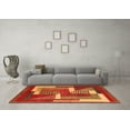 thumbnail image 3 of Ahgly Company Indoor Square Abstract Orange Modern Area Rugs, 3' Square, 3 of 4