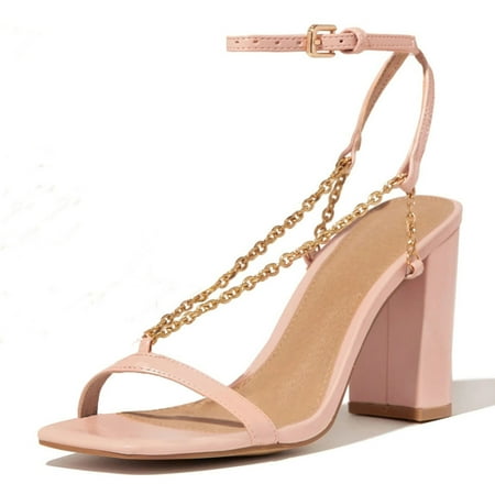 

SySea Women High Heel Sandals Party Chain Elegant Chunky Shoes