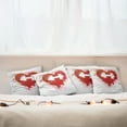 thumbnail image 3 of Ambesonne Fitness Throw Pillow Cover 4 Pack, Red Heart Dumbbell Art, 18", Red and White, 3 of 6