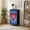 Color-2, variant on 4 Drawer Vertical Storage Dresser stained glass style abstract pink heart blue rectangular with Wood Top Fabric Pull Drawers