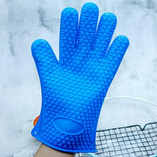 KMN Home, FingerMitt, 5-Finger Silicone Oven Mitt Gloves, Heat Resistant  for Cooking and Grilling, Ergonomic Design - Fuchsia
