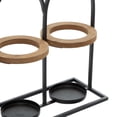 thumbnail image 5 of DecMode 17" x 16" Black Metal Bottle Shaped 3 Bottles Wine Holder, 1-Piece, 5 of 10
