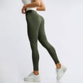 thumbnail image 4 of Riforla Womens Leggings High Waisted Non See Through Workout 4 Way Stretch Squat Proof Comfortable Fitness Slim Fit No Pockets Pants for Women Army Green S, 4 of 6
