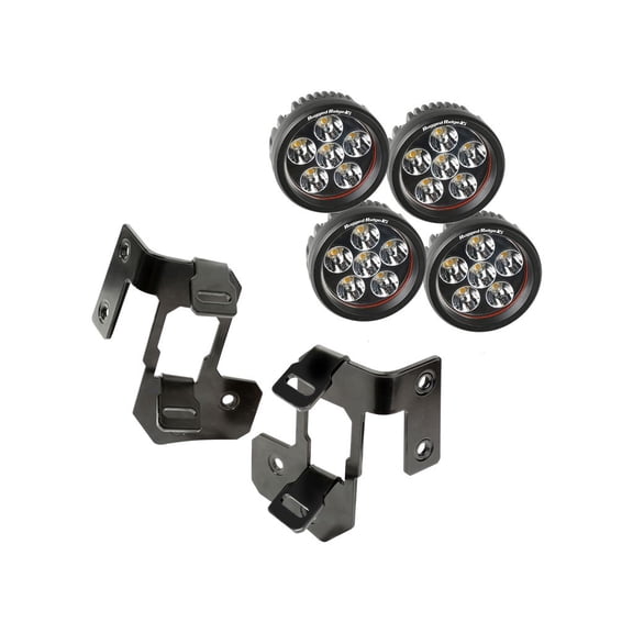 Rugged Ridge by RealTruck Light Mount Kit for Wrangler JK/JKU | A-Pillar, Round LED, Semi-Gloss Black | 11232.32 | Compatible with 2007-2018 Jeep Wrangler JK/JKU
