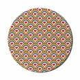 thumbnail image 1 of Rainbow Mouse Pad for Computers, Repeated Pattern of Nested Colorful Rounds and Hearts Fish Scale Inspired, Round Non-Slip Thick Rubber Modern Mousepad, 8" Round, Vermilion Multicolor, by Ambesonne, 1 of 2