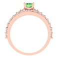 thumbnail image 4 of 1.16 ct Brilliant Emerald Cut Green Zircon 14k Rose Gold Solitaire with Accents Engagement Bridal Wedding Ring Band Set size 9.75, 4 of 7