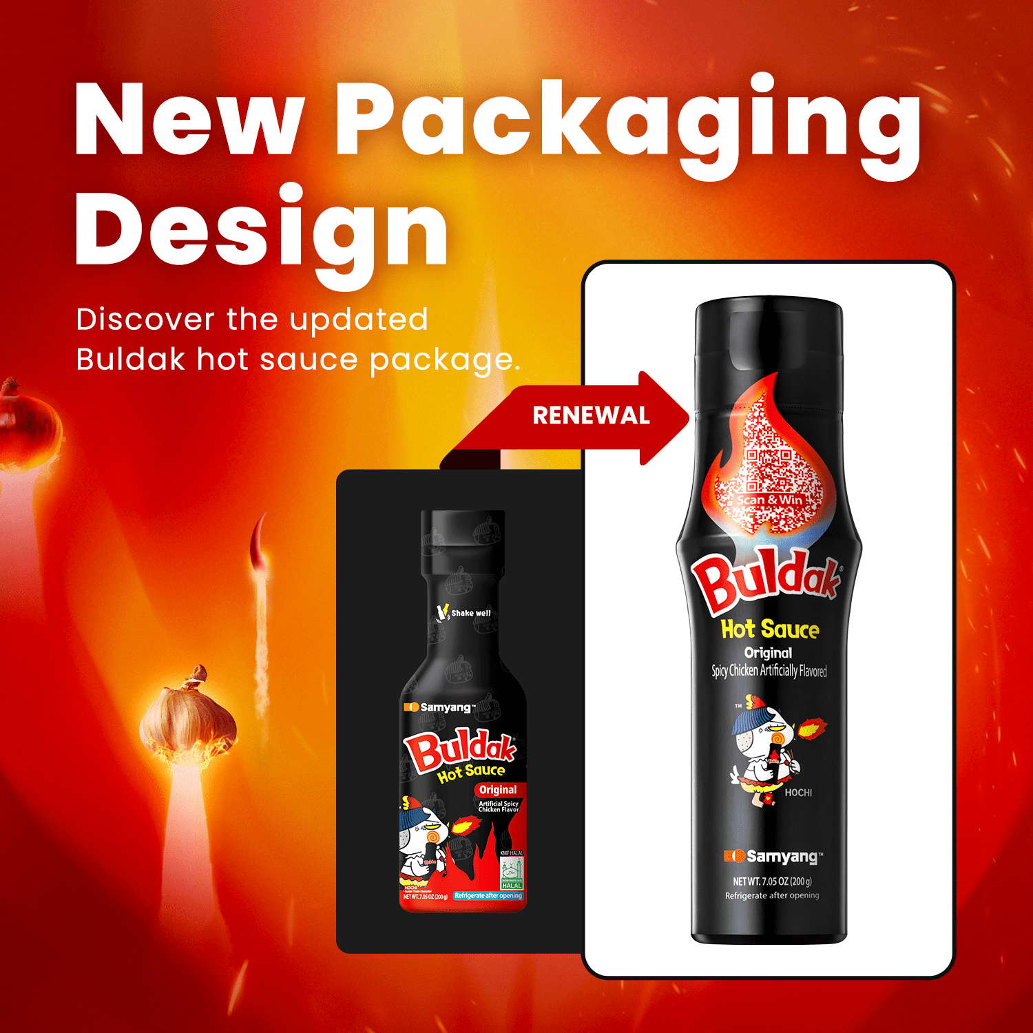 Samyang Buldak Spicy Chicken Hot Sauce, Lactose-Free, Soy/Soybean-Free, Tree Nut-Free - 200ml