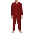 thumbnail image 3 of Sikiie Maroon Mens Pajama Set, Soft Warm Long Sleeve Sleepwear, Cozy Button-Down Pjs for Men-X-Large, 3 of 7