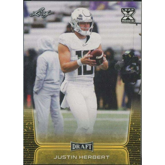 Leaf Draft 2020 Justin Herbert Trading Card (Rookie Card, Gold) #03