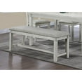 thumbnail image 2 of Newboti Furniture 1pc Driftwood Finish Standard Height Bench Gray White Fabric Upholstered Seat Cushion Tapered Legs Contemporary Transitional Style Dining Room Wooden Furniture BN.7155, 2 of 5