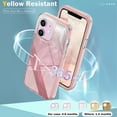 thumbnail image 7 of iPhone 12 Pro / 12 6.1" Case with Screen Protector, Gradient Color Feather Pattern Full Body Shockproof Protective Anti-Scratch Drop Proof Slim Fit Phone Case for Apple iPhone 12 Pro / 12 6.1", Pink, 7 of 7