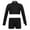 Black, variant on iiniim Girls 2PCS Black Long Sleeves Training Outfits Mock Neck Crop Top with Shorts Bottoms Set Sports Dancing wear