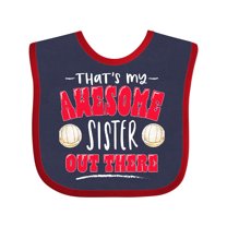 Inktastic That's My Awesome Sister out There with Volleyball Boys or Girls Baby Bib