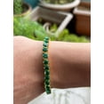 thumbnail image 4 of 18k Gold Plated Natural Green Emerald Round Gemstone Tennis Bracelet 925 Sterling Silver Wedding Jewelry Dainty Bracelet Graduation Gift, 4 of 7