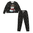 thumbnail image 4 of SCRAWLGOD Snowman Christmas Pajamas for Women Snowflakes Pjs Womens Sets Long Sleeve Size L Crewneck Ladies Jogger Pjs Set Elastic 2 Set Outfits for Women, 4 of 7