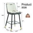 thumbnail image 6 of LUFTUT Bar Stools Set of 2, Counter Height Barstools with Back, Modern Faux Leather Kitchen Stools, 27" Gray&White Barstools with Stable Metal Legs for Small Spaces, Kitchen Island, Coffee Corner, 6 of 7