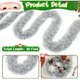 thumbnail image 4 of 50FT Christmas Tinsel Garland Silver White Garland for Christmas Tree Decorations, Xmas Tinsel Garlands for Decoration Indoor Outdoor Party Supplies Holiday Decor (Silver and White), 4 of 16