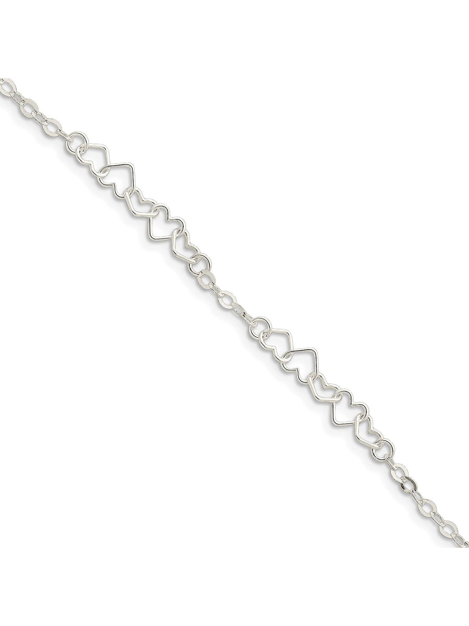 Sterling Silver Fancy Link Anklet Chain Jewelry 10