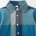 thumbnail image 3 of Boys Flannel Shirts Kids Long Sleeve Casual Plaid Shirt Cotton Checked Button Down Tops Blue 1-2 Years, 3 of 7
