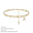thumbnail image 6 of AUNOOL Initial Ankle Bracelets for Women 14K Gold Plated CZ Letter Layered Beaded Chain Anklet Gold Anklets for Women Summer Jewelry, 6 of 7