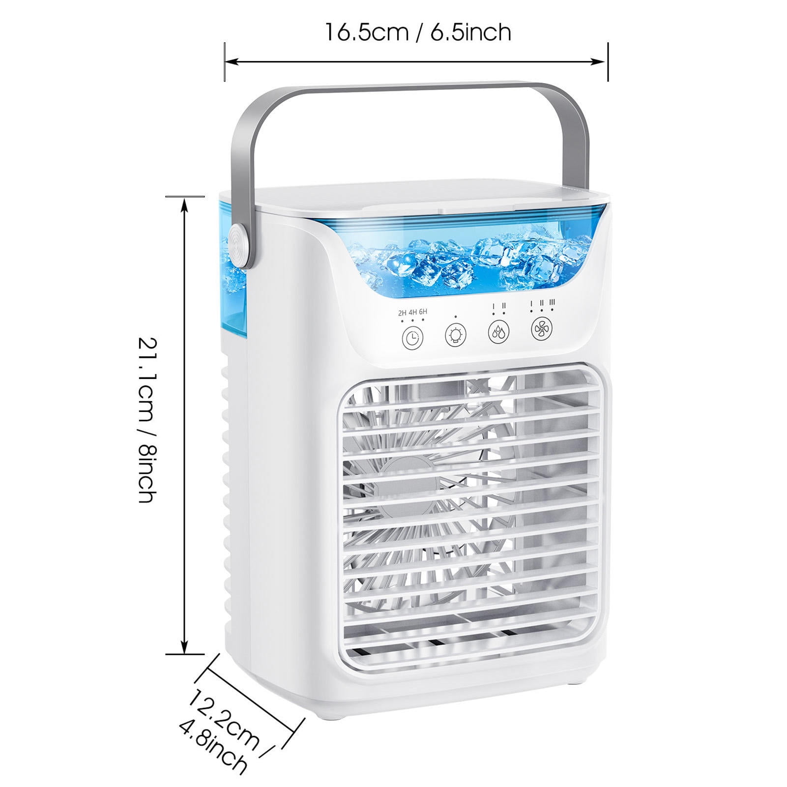YAHHU 700 ml Portable Air Cooler & Humidifier – 3‑Speed Fan, 2‑Cold Fog, 3‑Timer, Touch‑Screen, 4‑in‑1 Desktop Mini AC, Night Light