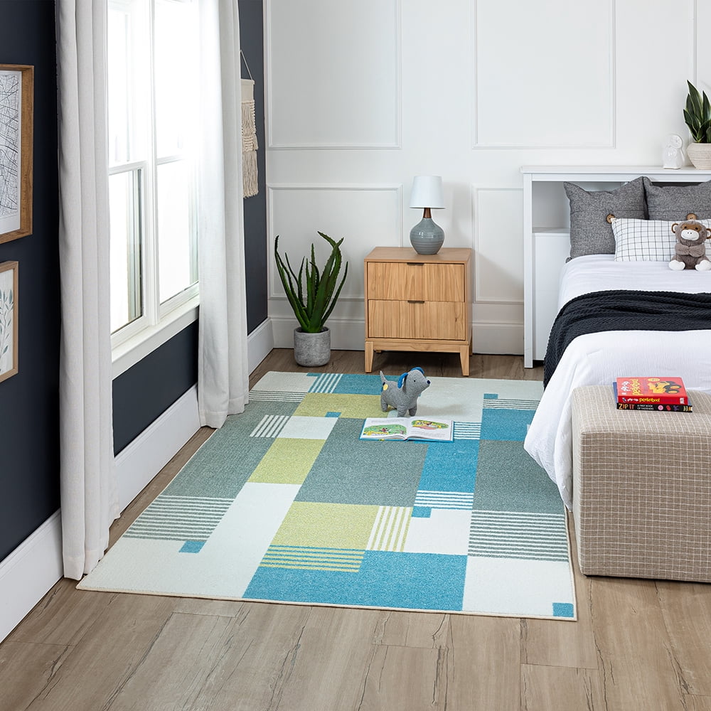 Mohawk Home Alliance Indoor Geometric Area Rug, Denim, 6' x 9'