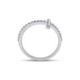thumbnail image 4 of Round Cut Natural White Diamond Cross Band Ring For Women's In 10K Solid White Gold (Color: I-J, Clarity: I2-I3, 0.02 Cttw) -4.5, 4 of 6