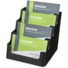 Deflecto, DEF90404, 4 Tier Business Card Holder, 1 Each, Black