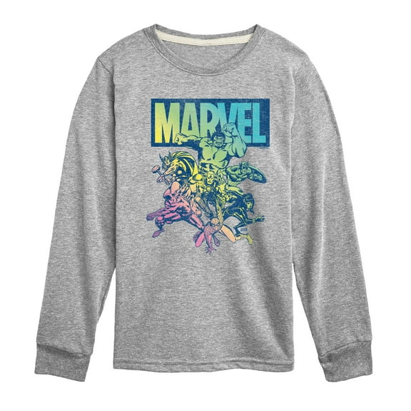 Marvel The Avengers - Group Rainbow - Toddler And Youth Long Sleeve Graphic T-Shirt