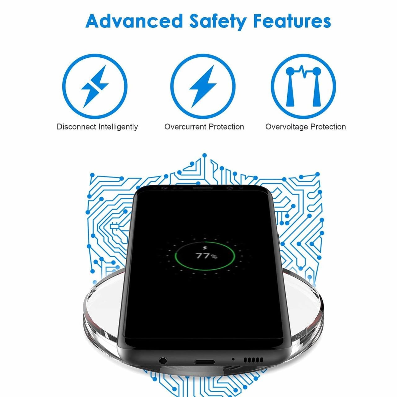 Fast Wireless Charger 7.5W and 10W Charging Pad Slim W2D for LG G8 ThinQ, G7 ThinQ - Motorola Droid Turbo 2, Edge Plus, Google Nexus 6, (2022), MAXX - Nokia XR20, 8 - OnePlus 9 Pro, 8 Pro
