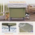 thumbnail image 4 of Becuddler Grande Maison pour Chats d'Extérieur, Maison pour Chats Indestructible et Résistante aux Intempéries, Maison Surélevée pour Animaux de Compagnie avec Coussin Doux, Couverture de Toit Supplémentaire, Assemblage Facile, Porche de Grange, 4 of 5