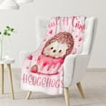 thumbnail image 2 of Hedgehog Blanket for Girls - 60"x80" Twin Size - Soft Fuzzy Plush Throws Gifts - Pink Cute Throw Blanket for Bed, Couch & Living Room, 2 of 6