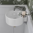 thumbnail image 5 of Pemberly Row White 17" Tiny Corner Wall Mounted Ceramic Sink with Faucet Hole, 5 of 5