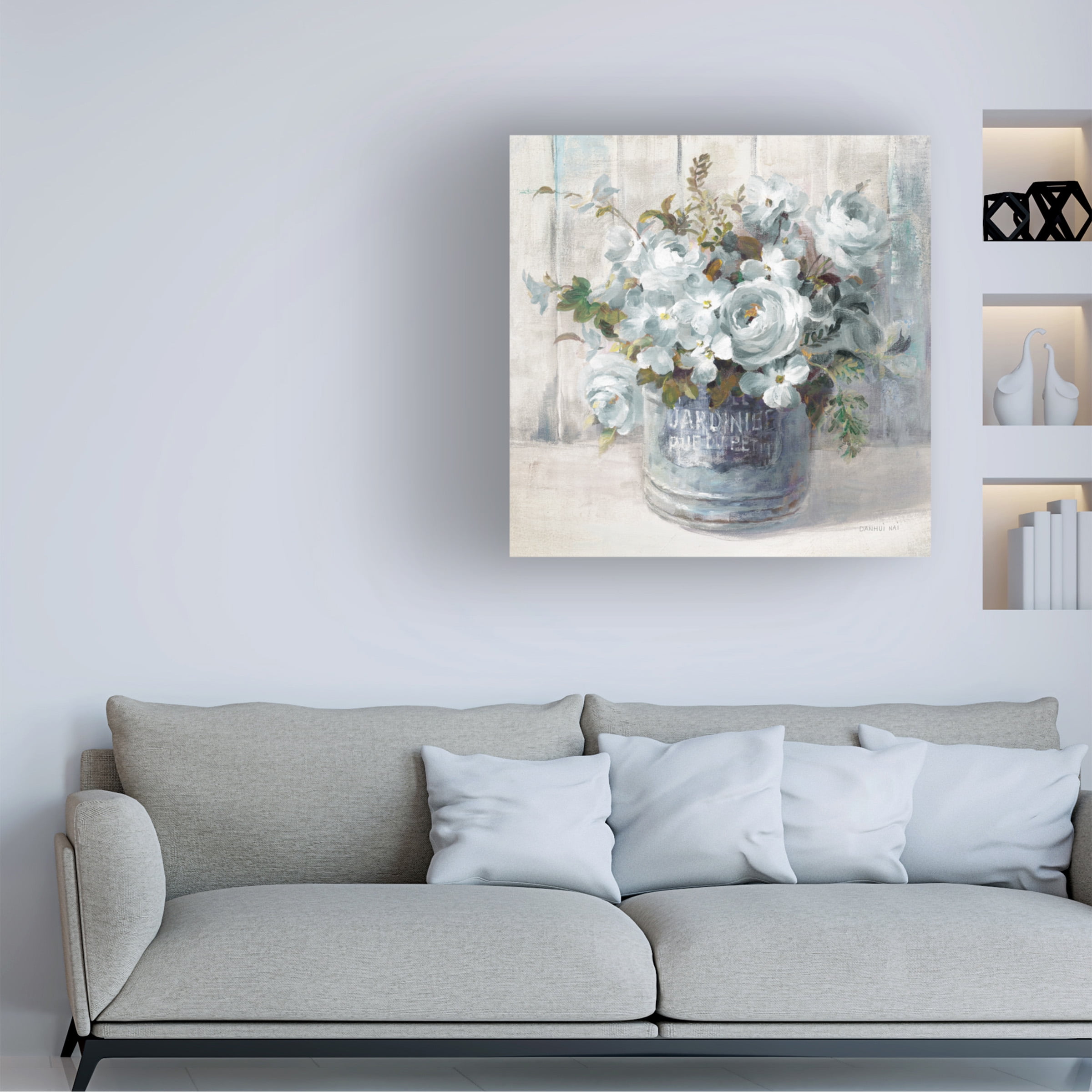 Trademark Fine Art 'Garden Blooms I Blue Crop' Canvas Art by Danhui Nai